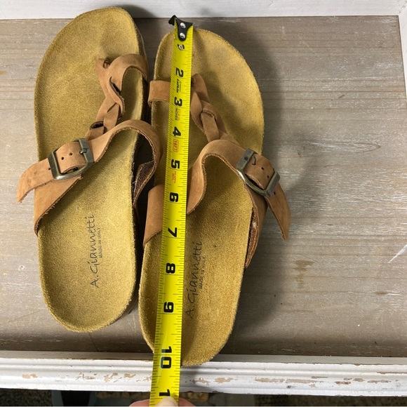 A. Gianetti Italian Leather Sandals | Brown Braided Suede | Fits US 9 - Picture 12 of 14